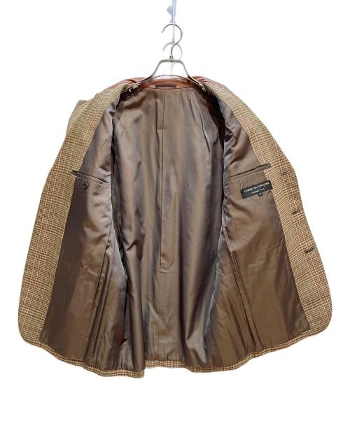 COMME des GARCONS HOMME PLUS（コムデギャルソンオムプリュス）COMME des GARCONS HOMME PLUS (コムデギャルソンオムプリュス) 襟レザー3Bクルミ釦ジャケット ブラウン サイズ:Mの古着・服飾アイテム