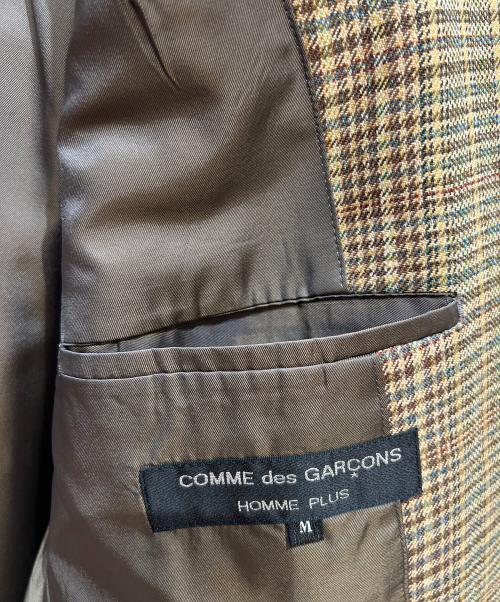 COMME des GARCONS HOMME PLUS（コムデギャルソンオムプリュス）COMME des GARCONS HOMME PLUS (コムデギャルソンオムプリュス) 襟レザー3Bクルミ釦ジャケット ブラウン サイズ:Mの古着・服飾アイテム