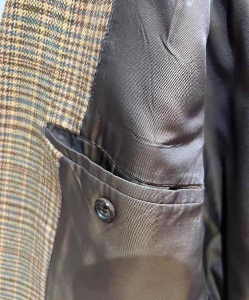 COMME des GARCONS HOMME PLUS（コムデギャルソンオムプリュス）COMME des GARCONS HOMME PLUS (コムデギャルソンオムプリュス) 襟レザー3Bクルミ釦ジャケット ブラウン サイズ:Mの古着・服飾アイテム