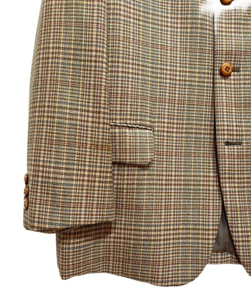 COMME des GARCONS HOMME PLUS（コムデギャルソンオムプリュス）COMME des GARCONS HOMME PLUS (コムデギャルソンオムプリュス) 襟レザー3Bクルミ釦ジャケット ブラウン サイズ:Mの古着・服飾アイテム