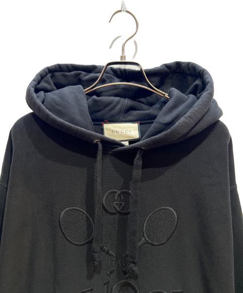GUCCI（グッチ）GUCCI (グッチ) テニスロゴパーカー ブラック サイズ:XLの古着・服飾アイテム