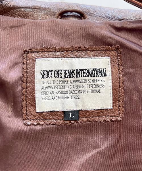 SHOOT  ONE JEANS INTERNATIONAL（シュートワン）SHOOT  ONE JEANS INTERNATIONAL (シュートワン) レザージャケット ブラウン サイズ:Lの古着・服飾アイテム