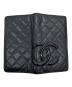 中古・古着 CHANEL (シャネル) 2つ折り財布 ブラック×ピンク：45000円
