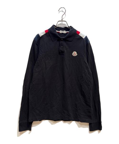 MONCLER（モンクレール）MONCLER (モンクレール) 長袖ポロシャツ ネイビー サイズ:Lの古着・服飾アイテム
