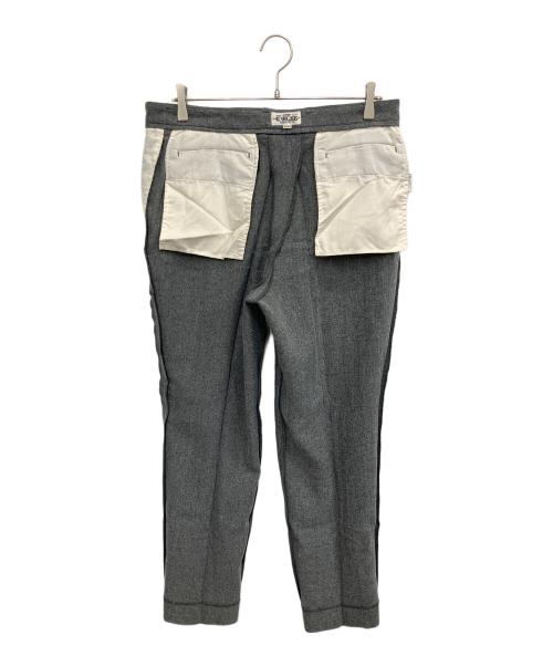 CALEE（キャリー）CALEE (キャリー) VINTAGE TYPE HERRINGBONE SLACKS グレー サイズ:SIZE Lの古着・服飾アイテム