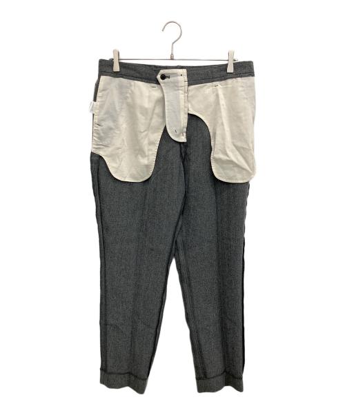 CALEE（キャリー）CALEE (キャリー) VINTAGE TYPE HERRINGBONE SLACKS グレー サイズ:SIZE Lの古着・服飾アイテム
