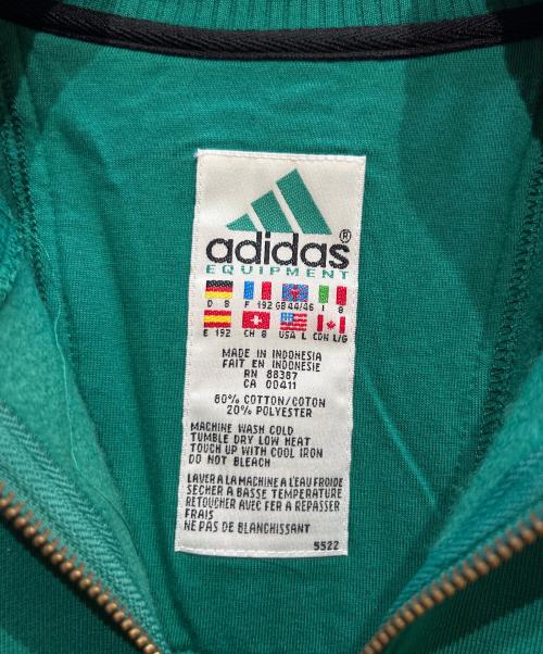 adidas（アディダス）adidas (アディダス) ハーフジップスウェット グリーン サイズ:L 未使用品の古着・服飾アイテム