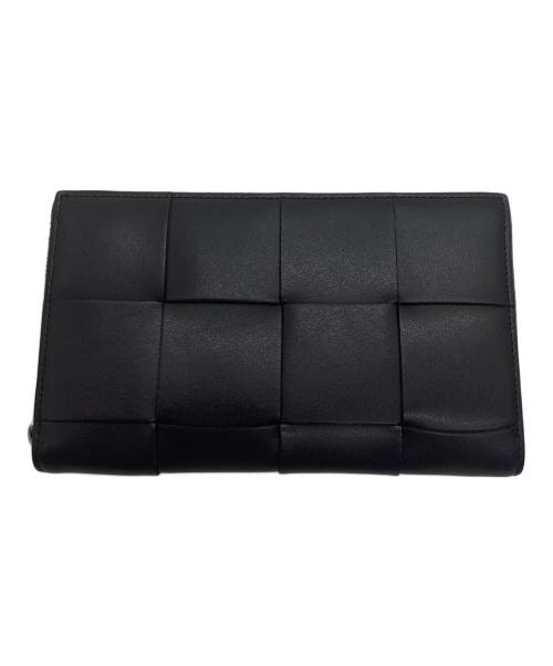 BOTTEGA VENETA（ボッテガベネタ）BOTTEGA VENETA (ボッテガベネタ) カセットジップアップアラウンドウォレット ブラックの古着・服飾アイテム