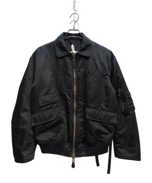 SOSHIOTSUKI（ソウシ オオツキ）SOSHIOTSUKI (ソウシ オオツキ) 2WAY TIED FLIGHT JACKET ブラック サイズ:44の古着・服飾アイテム