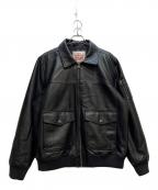 LEVI'Sリーバイス）の古着「MA-1スタイルエコレザージャケット」｜ブラック