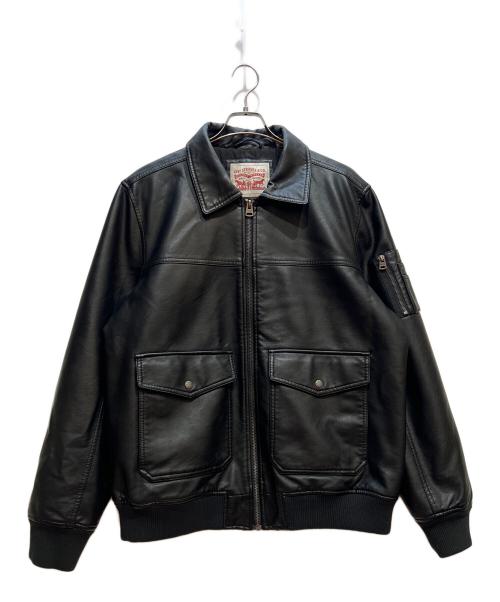 LEVI'S（リーバイス）LEVI'S (リーバイス) MA-1スタイルエコレザージャケット ブラック サイズ:Lの古着・服飾アイテム
