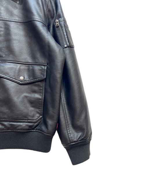 LEVI'S（リーバイス）LEVI'S (リーバイス) MA-1スタイルエコレザージャケット ブラック サイズ:Lの古着・服飾アイテム