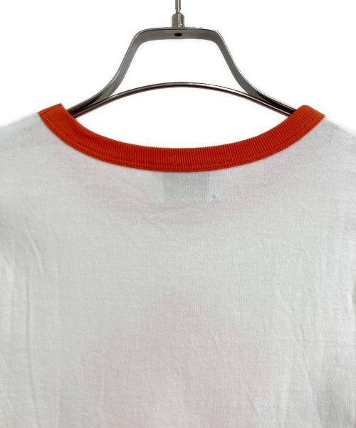 Lily Brown（リリーブラウン）Lily Brown (リリーブラウン) MARY QUANT (マリークヮント) Lily Brown × MARY QUANT リンガーTシャツ ホワイト サイズ:ONE SIZEの古着・服飾アイテム