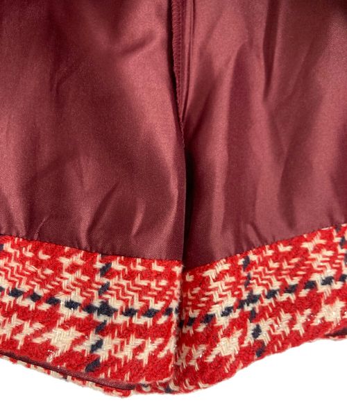 Lily Brown（リリーブラウン）Lily Brown (リリーブラウン) Lily Brown ツイードチェックミニスカショーパン レッド サイズ:1の古着・服飾アイテム