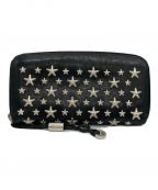 JIMMY CHOOジミーチュウ）の古着「JIMMY CHOO(ジミーチュウ) ラウンドファスナー 長財布」｜ブラック