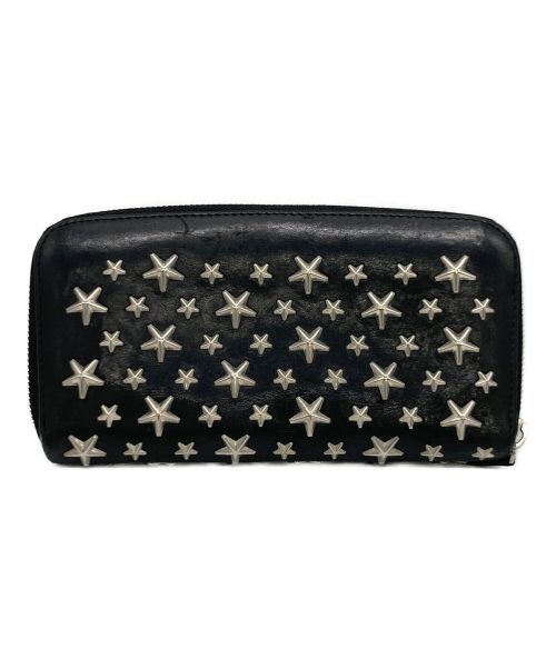 JIMMY CHOO（ジミーチュウ）JIMMY CHOO (ジミーチュウ) JIMMY CHOO(ジミーチュウ) ラウンドファスナー 長財布 ブラックの古着・服飾アイテム