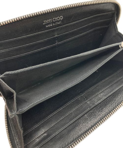 JIMMY CHOO（ジミーチュウ）JIMMY CHOO (ジミーチュウ) JIMMY CHOO(ジミーチュウ) ラウンドファスナー 長財布 ブラックの古着・服飾アイテム