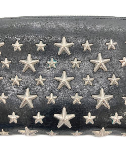 JIMMY CHOO（ジミーチュウ）JIMMY CHOO (ジミーチュウ) JIMMY CHOO(ジミーチュウ) ラウンドファスナー 長財布 ブラックの古着・服飾アイテム