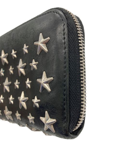 JIMMY CHOO（ジミーチュウ）JIMMY CHOO (ジミーチュウ) JIMMY CHOO(ジミーチュウ) ラウンドファスナー 長財布 ブラックの古着・服飾アイテム