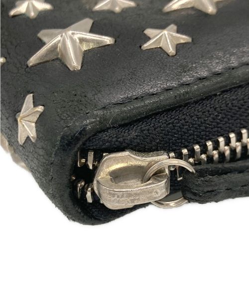 JIMMY CHOO（ジミーチュウ）JIMMY CHOO (ジミーチュウ) JIMMY CHOO(ジミーチュウ) ラウンドファスナー 長財布 ブラックの古着・服飾アイテム