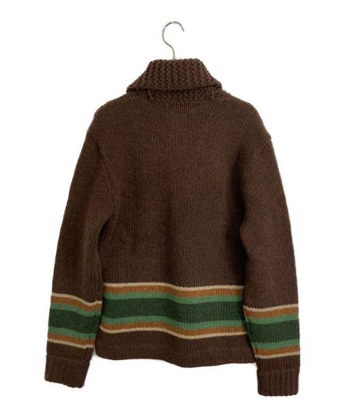 RRL（ダブルアールエル）RRL (ダブルアールエル) カウチンニットカーディガン ブラウン サイズ:Mの古着・服飾アイテム