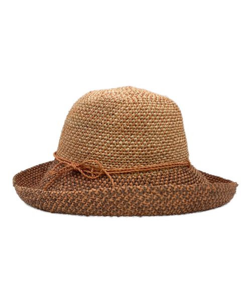 HELEN KAMINSKI（ヘレンカミンスキー）HELEN KAMINSKI (ヘレンカミンスキー) ストローハット ベージュ×オレンジの古着・服飾アイテム