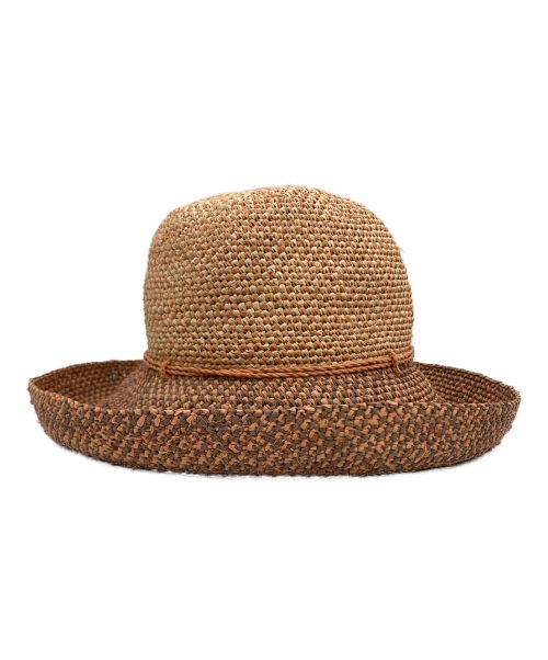 HELEN KAMINSKI（ヘレンカミンスキー）HELEN KAMINSKI (ヘレンカミンスキー) ストローハット ベージュ×オレンジの古着・服飾アイテム