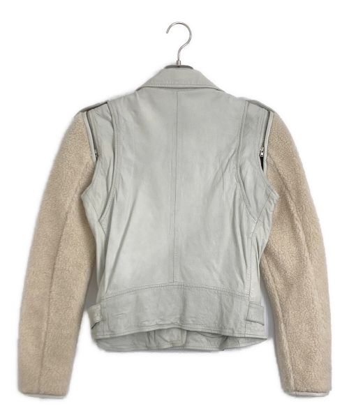 DOMA（ドマ）DOMA (ドマ) DOMA(ドマ) レザー切替ジャケット アイボリー×ライトグレー サイズ:XSの古着・服飾アイテム
