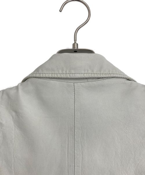 DOMA（ドマ）DOMA (ドマ) DOMA(ドマ) レザー切替ジャケット アイボリー×ライトグレー サイズ:XSの古着・服飾アイテム