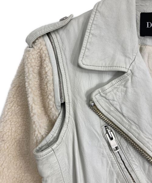 DOMA（ドマ）DOMA (ドマ) DOMA(ドマ) レザー切替ジャケット アイボリー×ライトグレー サイズ:XSの古着・服飾アイテム