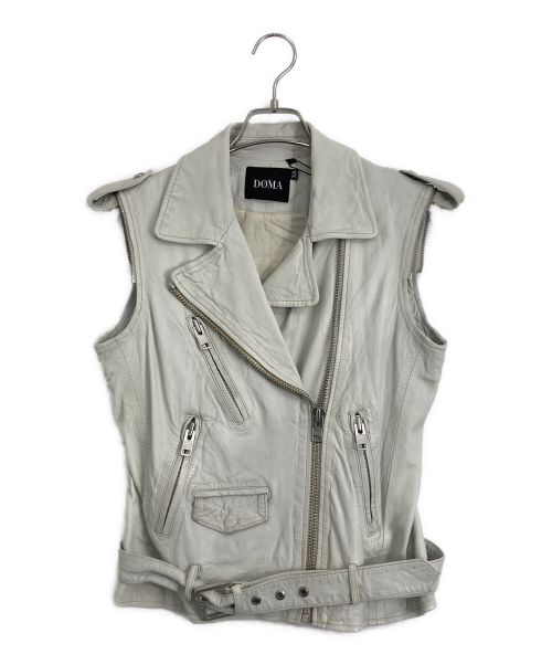 DOMA（ドマ）DOMA (ドマ) DOMA(ドマ) レザー切替ジャケット アイボリー×ライトグレー サイズ:XSの古着・服飾アイテム