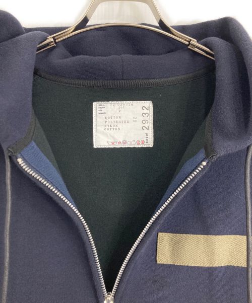 sacai（サカイ）sacai (サカイ) Nylon Twill Mix Sponge Sweat Blouson ネイビー×オリーブ サイズ:Lの古着・服飾アイテム