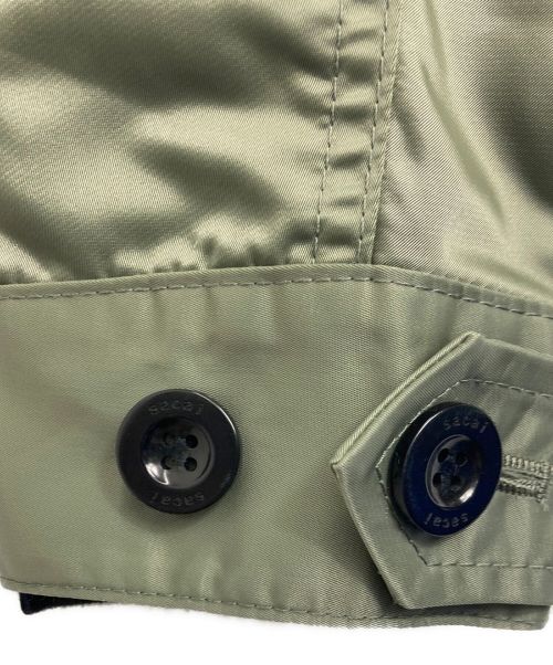 sacai（サカイ）sacai (サカイ) Nylon Twill Mix Sponge Sweat Blouson ネイビー×オリーブ サイズ:Lの古着・服飾アイテム