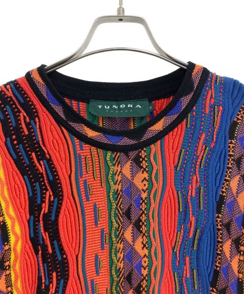 TUNDRA（ツンドラ）TUNDRA (ツンドラ) TUNDRA 3Dニット ピンク×ブルー サイズ:Mの古着・服飾アイテム