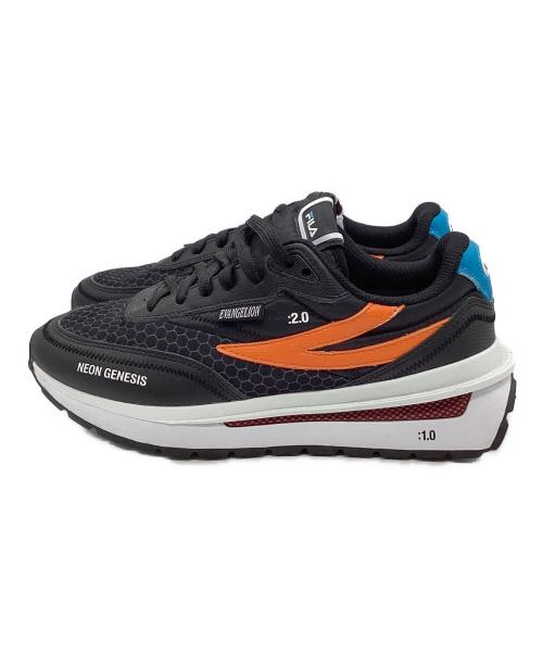 FILA×エヴァンゲリオン（フィラ）FILA×エヴァンゲリオン (フィラ) FILA レンノ×エヴァンゲリオン リミテッド スニーカー ブラック×オレンジ サイズ:24.5の古着・服飾アイテム