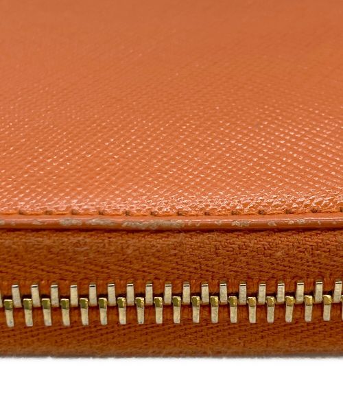 PRADA（プラダ）PRADA (プラダ) PRADA ラウンドファスナー財布 オレンジ×レッドの古着・服飾アイテム