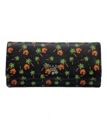 PRADA（プラダ）の古着「PRADA パスケース付き長財布」｜ブラックグリーン×ブラウン