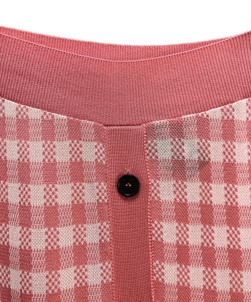 MSGM（エムエスジーエム）MSGM (エムエスジーエム) MSGM ギンガムチェック ニットスカート ピンク×ホワイト サイズ:XXSの古着・服飾アイテム