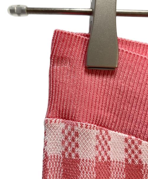 MSGM（エムエスジーエム）MSGM (エムエスジーエム) MSGM ギンガムチェック ニットスカート ピンク×ホワイト サイズ:XXSの古着・服飾アイテム