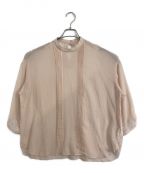 M-Mediumエムミディアム）の古着「M-Medium（エム ミディアム）ピンタックブラウス」｜ピンク