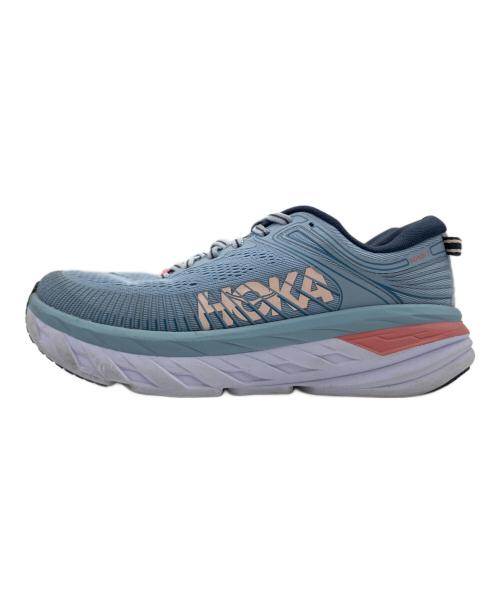 HOKAONEONE（ホカオネオネ）HOKAONEONE (ホカオネオネ) BONDI 7 ランニングシューズ スカイブルー×ピンク サイズ:US 7.5の古着・服飾アイテム