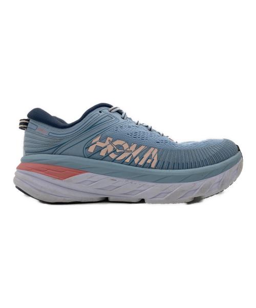 HOKAONEONE（ホカオネオネ）HOKAONEONE (ホカオネオネ) BONDI 7 ランニングシューズ スカイブルー×ピンク サイズ:US 7.5の古着・服飾アイテム