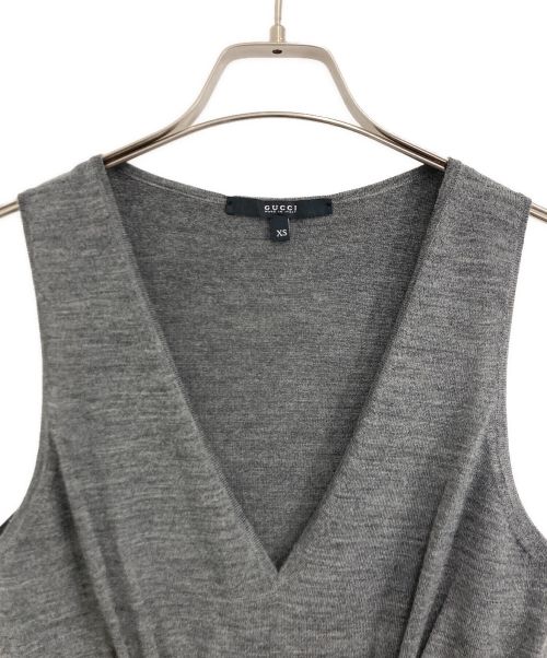 GUCCI（グッチ）GUCCI (グッチ) GUCCI/グッチ ニットベスト グレー サイズ:XSの古着・服飾アイテム