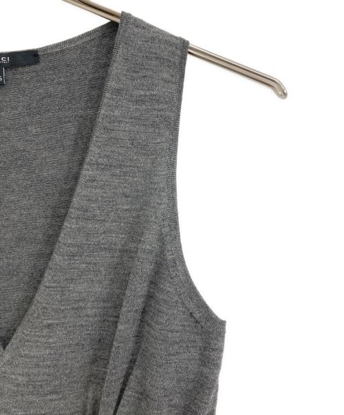 GUCCI（グッチ）GUCCI (グッチ) GUCCI/グッチ ニットベスト グレー サイズ:XSの古着・服飾アイテム