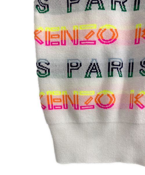 KENZO（ケンゾー）KENZO (ケンゾー) KENZO/ケンゾー マルチロゴニット ホワイト×マルチカラー サイズ:XSの古着・服飾アイテム