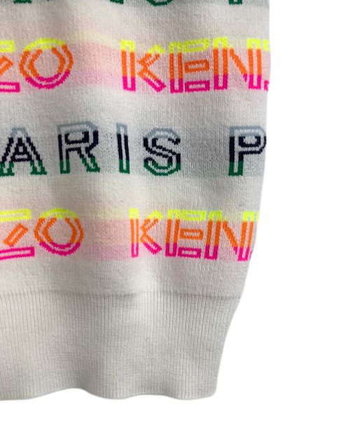 KENZO（ケンゾー）KENZO (ケンゾー) KENZO/ケンゾー マルチロゴニット ホワイト×マルチカラー サイズ:XSの古着・服飾アイテム