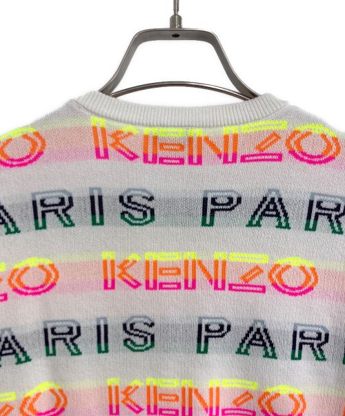 KENZO（ケンゾー）KENZO (ケンゾー) KENZO/ケンゾー マルチロゴニット ホワイト×マルチカラー サイズ:XSの古着・服飾アイテム