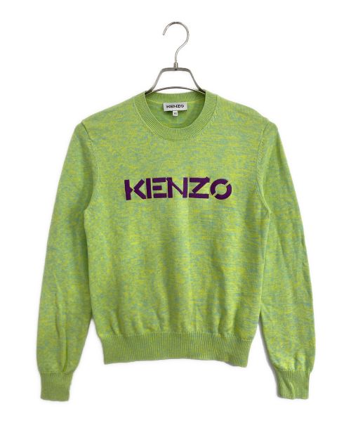 KENZO（ケンゾー）KENZO (ケンゾー) KENZO/ケンゾー ロゴニット グリーン×パープル サイズ:XSの古着・服飾アイテム