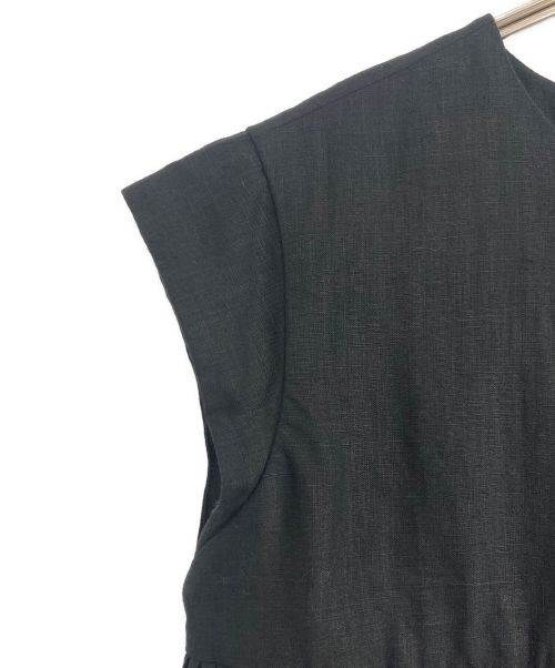 SCYE（サイ）SCYE (サイ) SCYE ベルギーリネンスリーブレスタックシャツ ブラック サイズ:36の古着・服飾アイテム