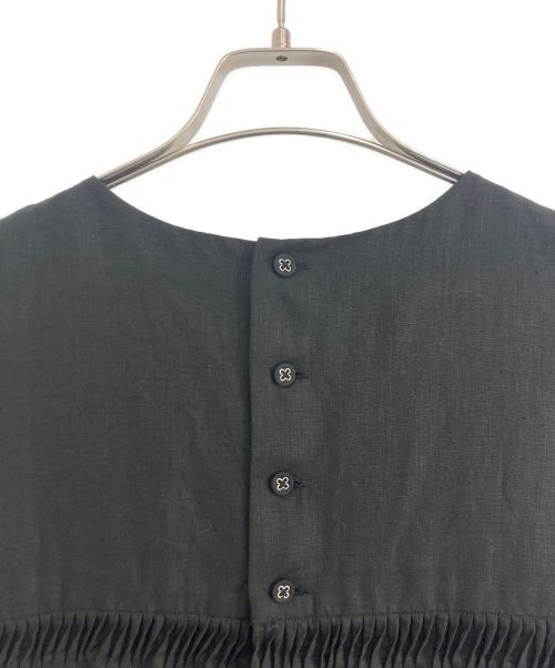 SCYE（サイ）SCYE (サイ) SCYE ベルギーリネンスリーブレスタックシャツ ブラック サイズ:36の古着・服飾アイテム